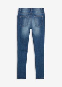 Skinny-Fit Stretch-Jeans mit verstellbarem Bund Straight in blau, Gr&ouml;sse 140, aus &uuml;ber 80% Baumwolle, bonprix