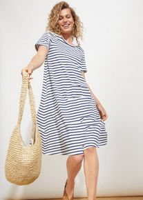 Baumwoll-Shirtkleid aus Flammgarn in weiss, Gr&ouml;sse 48/50 (XL), 100% Baumwolle, bonprix