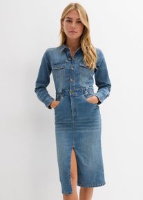 Jeanskleid mit Bio-Baumwolle in blau, Gr&ouml;sse 40, aus &uuml;ber 80% Baumwolle, bonprix