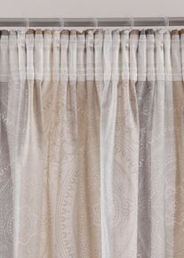 Vorhang mit Streifen mit recyceltem Polyester (1er Pack) in beige, 145x135 cm, bonprix