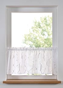 Scheibengardine mit Glanz Druck in weiss, 45x120 cm, bonprix