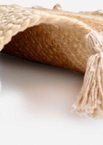 Runder Kelim-Teppich mit Fransen in beige, 1 (&Oslash; 90 cm), bonprix