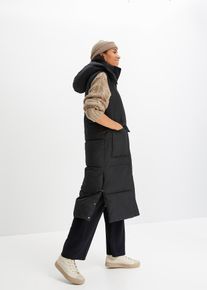 Wattierte Steppweste mit abnehmbarer Kapuze in schwarz, Gr&ouml;sse 38, bonprix