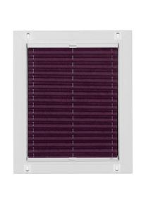 SUNLINES, SUNLINES Plissee &raquo;Start-up Style Crush&laquo; blickdicht ohne Bohren verspannt geklebt mit Gelenkklebeplatte, brombeere, Obermaterial: 100% 