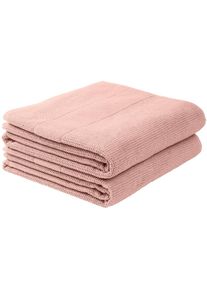 Schiesser, Duscht&uuml;cher &raquo;Turin aus 100% Baumwolle in dezenter Reiskornoptik&laquo; MADE IN GREEN by OEKO-TEX , hellrosa, Frottier, Frottier, 2 Stk.