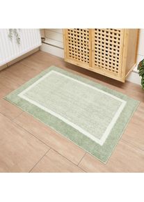 ANDIAMO, Badematte &raquo;Maui&laquo; H&ouml;he 15 mm rutschhemmend beschichtet fussbodenheizungsgeeignet gestreift, mit Bord&uuml;re, auch als 2er Set erh&auml;ltlich, salbei, 