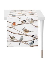 Apelt, Apelt Tischl&auml;ufer &raquo;1414 Winterwelt, Weihnachtsdeko, Weihnachten&laquo; Digitaldruck, wei&szlig;, natur, bunt, Baumwolle, 1 Stk.