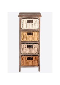 HEINE HOME, HEINE HOME Kommode, grau, braun, Baumwolle, B/H/T: 30 cm x 74 cm x 25 cm