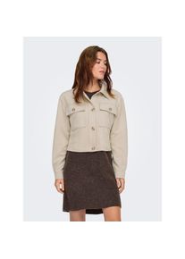 Only, Unisex, Only Kurzjacke &raquo;ONLBELICIA LIFE FAUX SUEDE JACKET OTW&laquo; aus weichem Wildlederimitat, pumice stone, S, Kurze Jacke von Only