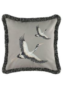 Sch&ouml;ner Wohnen Kollektion Sch&ouml;ner Wohnen-Kollektion, SCH&Ouml;NER WOHNEN-Kollektion Dekokissen &raquo;Trail&laquo; mit aufwendiger Stickerei, grau, Obermaterial: 100% Polyester, 1 Stk.