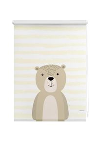 L&uuml;ttenh&uuml;tt L&uuml;ttenh&uuml;tt, Seitenzugrollo &raquo;B&auml;r&laquo; verdunkelnd ohne Bohren Kinderrollo im Fixmass, beige, wei&szlig;, Polyester