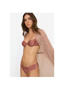 Lscn By Lascana, Unisex, LSCN by LASCANA B&uuml;gel-Bikini-Top &raquo;Gladys&laquo; in trendiger Glitzeroptik, light braun, 34, Cup D, Trendige Glitzeroptik