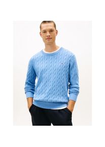 Tommy Hilfiger, Herren, Strickpullover &raquo;CLASSIC CABLE CREW NECK mit Strukturstrick und Flaglabel&laquo; unifarben, casual, regular fit, Baumwolle, Rundhals,