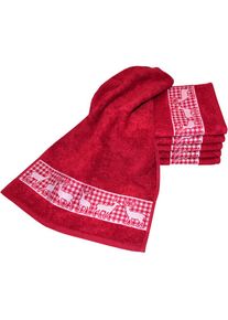 Dyckhoff, G&auml;stehandt&uuml;cher &raquo;Hirschparade&laquo; Made in Germany (6 G&auml;stet&uuml;cher), granat, Frottier, Frottier, 6 Stk.