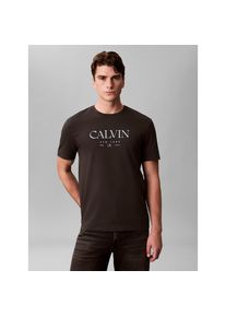 Calvin Klein, Herren, T-Shirt Regular fit, mit Rundhalsausschnitt, pirate schwarz, M, Klassisches T-Shirt von Calvin Klein Menswear