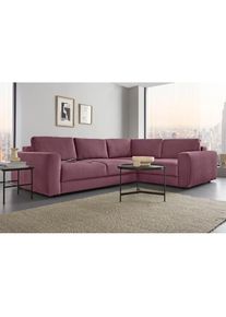 Home Affaire, Home Affaire Ecksofa &raquo;Bloomfield, Mega Polsterecke, Breite 289cm, viel Platz, L-Form&laquo; In verschiedenen Gr&ouml;ssen, altrosa, 100% Polyester,