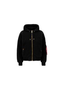 Alpha Industries, Unisex, Bomberjacke &raquo;MA-1 OS Hooded Teddy W&laquo;, schwarz, XS, 2 Innentaschen