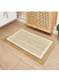 ANDIAMO, Badematte &raquo;Maui&laquo; H&ouml;he 15 mm rutschhemmend beschichtet fussbodenheizungsgeeignet gestreift, mit Bord&uuml;re, auch als 2er Set erh&auml;ltlich, taupe, 