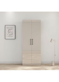 Goodproduct, GOODproduct Kleiderschrank &raquo;Sylt Schlafzimmerschrank Garderobe Schrank Bestseller hochglanz&laquo; hochwertige Metall Griffe in schwarz, 