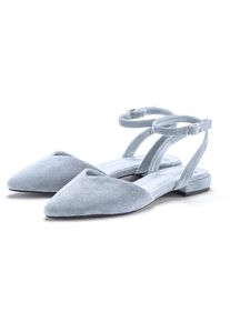 Lascana, Unisex, Lascana Ballerina Slingballerina, Riemchenballerina, Halbschuh, Slipper, Sandale VEGAN, blau, 37, Modische spitz zulaufende Form