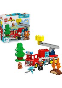 Lego, Lego Konstruktionsspielsteine &raquo;L&ouml;schauto mit Schlauch und Feuerwehrmann (10473), Lego DUPLO Town&laquo;, bunt, Einheitsgr&ouml;&szlig;e, Konstruktionsspielsteine