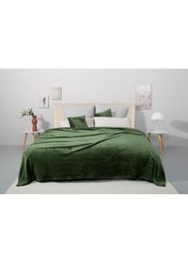 Goodproduct, GOODproduct Tagesdecke &raquo;Desner3&laquo; mit Cashmere-Touch, viele Farben erh&auml;ltlich, Decke ab 140x210 cm, dunkelgr&uuml;n, Polyester