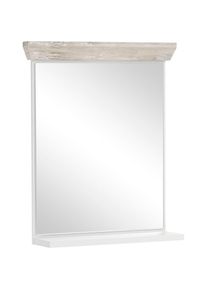 Home Affaire, Home Affaire Badspiegel &raquo;Florenz, Spiegel im Landhausstil&laquo; in Pinie Weiss, mit Ablagefl&auml;che, Breite 60 cm, pinie wei&szlig; dekor, FSC -