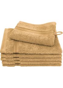 Dyckhoff, Waschhandschuh &raquo;Siena&laquo; mit Bord&uuml;re, mandel, Frottier, B/L: 16 cm x 21 cm