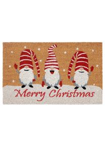 Hanse Home, Hanse Home Fussmatte &raquo;Kokos Gnomes Merry Christmas, T&uuml;rmatte&laquo; rechteckig 15 mm H&ouml;he Schmutzfangmatte, Rutschfest, Outdoor, Weihnachten, 