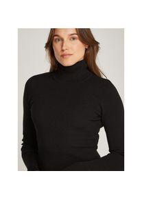 Calvin Klein Jeans, Unisex, Jerseykleid &raquo;WOVEN LABEL TIGHT SWEATER DRESS&laquo; mit Rollkragen, ck schwarz, XS (34), N-Gr, Perfekt f&uuml;r k&uuml;hlere Tage: Langarm