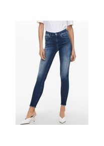 Only, Unisex, Only Skinny-fit-Jeans &raquo;ONLBLUSH LIFE MID SK ANK RAW&laquo;, dunkelblau denim, M (38), L&auml;nge 34, Skinny-Fit Jeans mit extra-engem Beinschnitt 