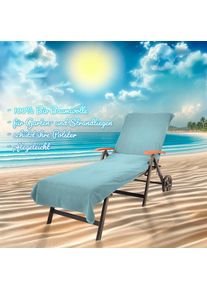 Kinzler, Kinzler Strandtuch &raquo;Frottier-Liegenbezug, 100% Baumwolle&laquo; Liegen-Handtuch, Uni Farben, weich & flauschig, auch als 2er Set, aqua, Walkfrottee