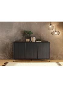 Inosign, Inosign Sideboard &raquo;City&laquo; Breite ca. 156 cm, schwarz melamin holzstruktur, B/H/T: 156 cm x 84 cm x 40 cm