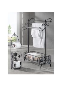 HEINE HOME, HEINE HOME Badaccessoire-Set, schwarz, Chrom