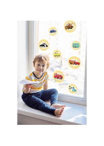 Komar, Fensterbild &raquo;Cars Ka-Chow Bubbles - Gr&ouml;sse 30 x 30 cm, 2 Bogen&laquo; Fenstersticker, selbsthaftend, bunt
