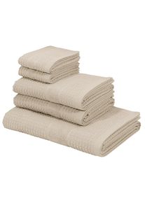 Kangaroos, Kangaroos Handtuch Set &raquo;Summer, Duschtuch, Handtuch, G&auml;ste&uuml;cher&laquo; Set Frottier einfarbiges Handtuch-Set aus 100% Baumwolle, Hoch-Tief-Effekt