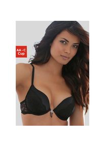 Lascana, Lascana Push-up-BH mit verstellbarer vorderer Mitte, Dessous, schwarz, 70, Cup A, Push-up-BH