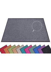 Hanse Home, Hanse Home Fussmatte &raquo;Wash & Clean&laquo; rechteckig 7 mm H&ouml;he Schmutzfangmatte, T&uuml;rmatte, In- und Outdoor, Teppich, L&auml;ufer, waschbar, grau, 