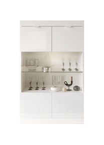 Inosign, Inosign Vitrine &raquo;Slim&laquo; Breite 91 cm, weiss Hochglanz Lack, wei&szlig; hochglanz lack, B/H/T: 91 cm x 148 cm x 42 cm