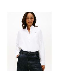Tommy Hilfiger, Unisex, Langarmbluse &raquo;OXFORD RUFFLE NECK SHIRT&laquo; mit R&uuml;schen Detail, optic wei&szlig;, 46, Bluse von Tommy Hilfiger womenswear