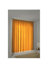 WIRTH, Vorhang &raquo;Warnow&laquo; Kr&auml;uselband 1 Stk. tlg. 270 g/m2, goldfarben, Chenille, Polyacryl