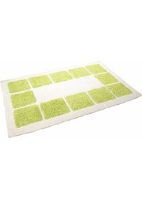 Mesana, Mesana Badematte &raquo;Karo Melange&laquo; H&ouml;he 15 mm rutschhemmend beschichtet fussbodenheizungsgeeignet modernes Design, mit Bord&uuml;re, rechteckig & 