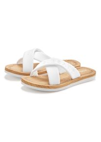 ELBSAND, Unisex, Pantolette Sandale, Badepantolette, Badeschuh ultraleicht VEGAN, wei&szlig;, 44, Pantolette mit wasserabweisender Sohle