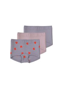 name it, Unisex, Hipster &raquo;NMFTIGHTS 3P LAVENDER HEARTS NOOS&laquo; Packung, 3 Stk., lavender gray, 98, 3 Stk., Unterw&auml;sche von name it f&uuml;r M&auml;dchen