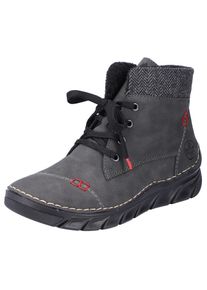 Rieker, Unisex, Winterboots Schn&uuml;rboots, Stiefelette, Casual-Boots mit softem Schaftrand, grau, 38, Mit Schn&uuml;rung und Reissverschluss