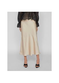 Vila, Unisex, Maxirock &raquo;VIELLETTE HW LONG SKIRT - NOOS&laquo; Kunstfaser, cement, 38, Langer Satinrock mit hoher Taille von Vila