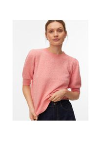V&eacute;ro Moda Vero Moda, Unisex, Rundhalspullover &raquo;VMDOFFY 2/4 O-NECK PULLOVER GA NOOS&laquo; mit kurzen Puff&auml;rmeln, coral paradise detail:wei&szlig; melange, L, Pullover von 