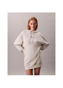 Calvin Klein Jeans, Unisex, Sweatkleid &raquo;LS MONOLOGO PREMIUM TERRY HOODIE&laquo; Ohne Tasche Mit Rundhalsausschnitt, loose fit, vanilla heather, XXS (34), N-