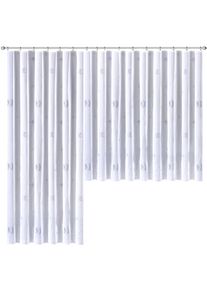 Weckbrodt-Gardinen Weckbrodt, Gardine &raquo;Laura&laquo; Smokband 1 Stk. tlg. Voile, bedruckt, Allover, halbtransparent, Beschwerungsband, Store, blau, naturfarben, Voile, 