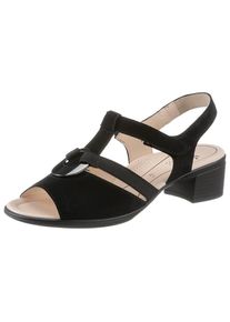 Ara, Unisex, Sandalette &raquo;LUGANO&laquo; , Sommerschuh, Sandale, Blockabsatz, in Schuhweite H (= sehr weit), schwarz, 4,5 (37,5), Mit tollem Schmuckelement